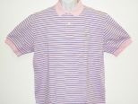 Ralph Lauren Mens Pink and Blue Stripe Polo